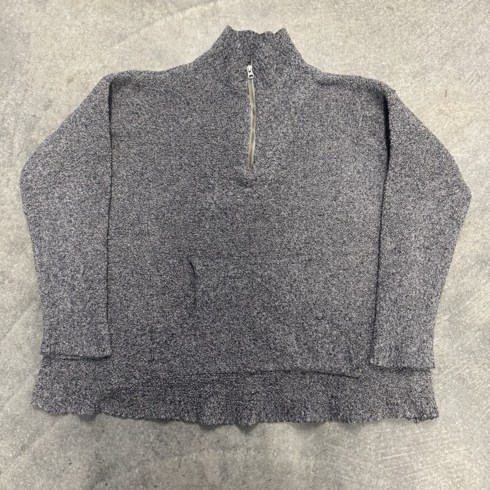 Women's Natural Reflections Gray Sweater Polyester Nylon Blend Soft 1/4 Zip XL